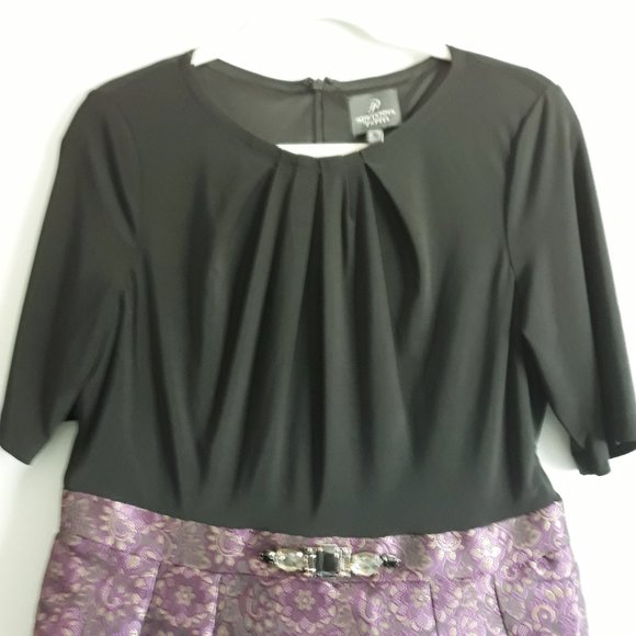 Adrianna Papell Sz 12 Brocade Sheath Dress Lined Wedding Mother of the Bride - Picture 2 of 10